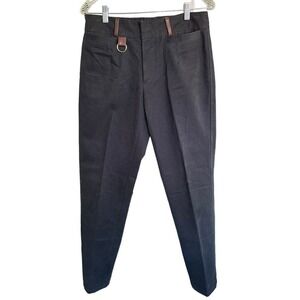 Vtg Dolce Gabbana Ittierre Spa Women's Black Trousers Pants Leather Sz 34